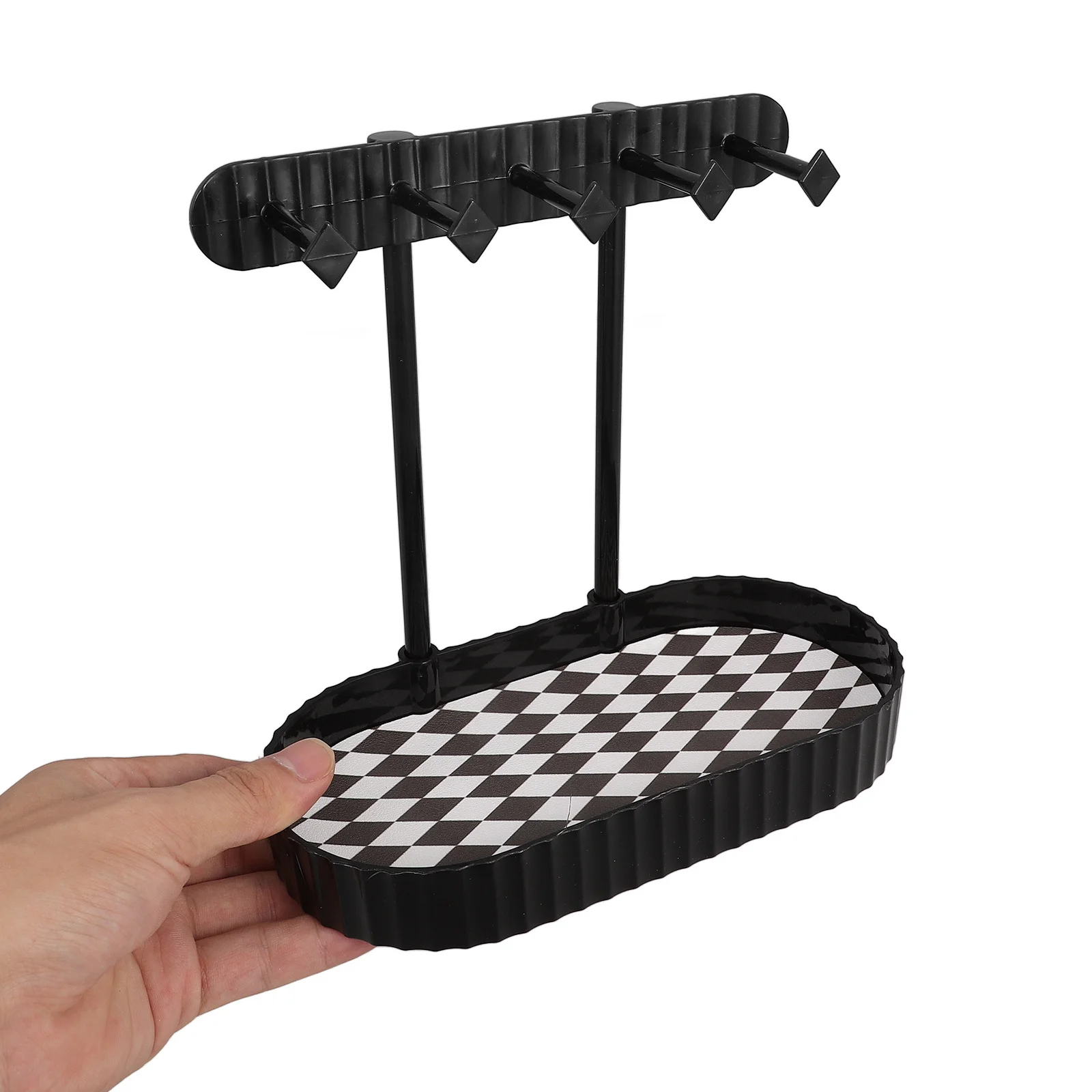 Schmuck Organizer Ständer Halter Halskette Ohrringe Ringe Tablett Tisch Display Rack Lagerung Schwarz Scrunchie Halter