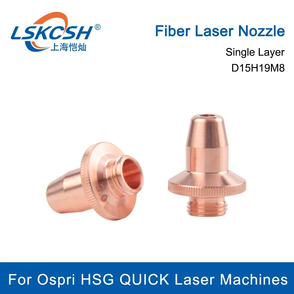  10Pcs/Lot Laser Head Nozzles OSPRI D15H19M8 Caliber1.0-3.0 Laser Nozzle For Ospri HSG QUICK Fiber Laser Cutting Machines