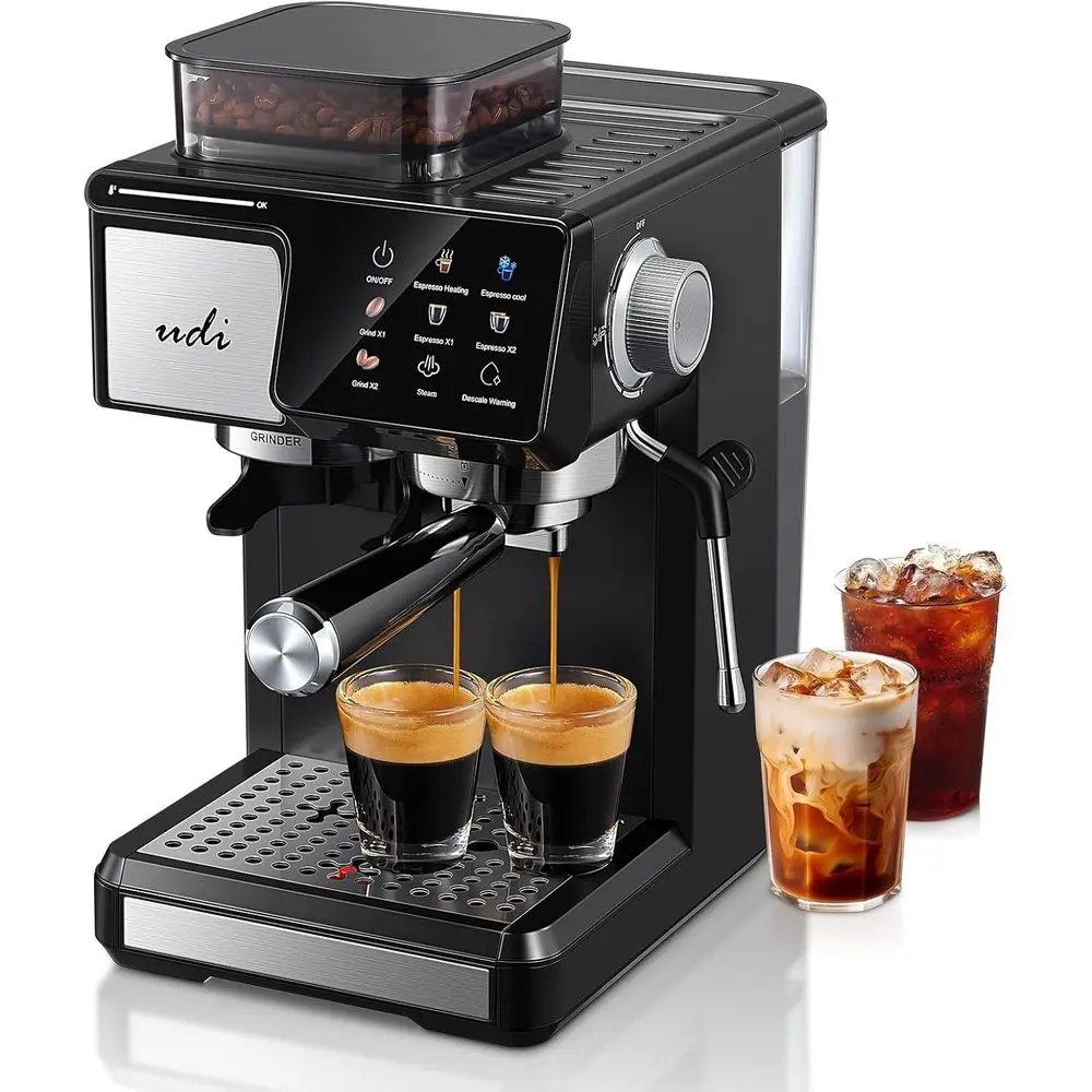 

20Bar hine with 20 Grind Settings - Touchsn Control, Auto Grind (Single/Double Cup), Steam & Sel-Cleaning, Quick Brew Caé-Qualit