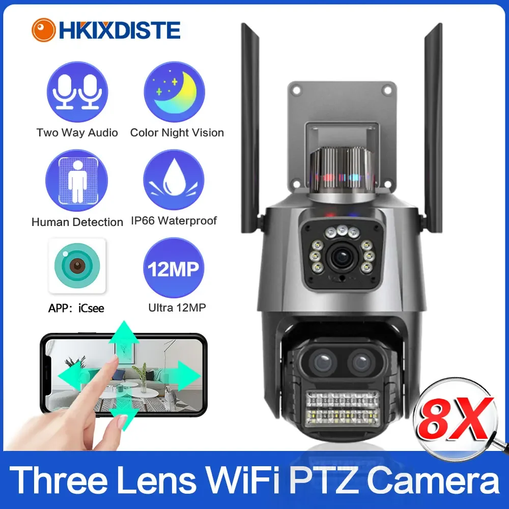 livre wifi ptz camera de seguranca ip com sirene anti roubo alarme lente dupla 8x zoom sem fio cctv camera de vigilancia 4mp 12mp 4k ao ar 01