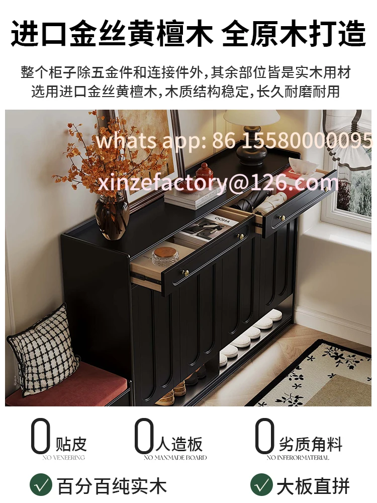 

Customizable French retro style solid wood shoe cabinet