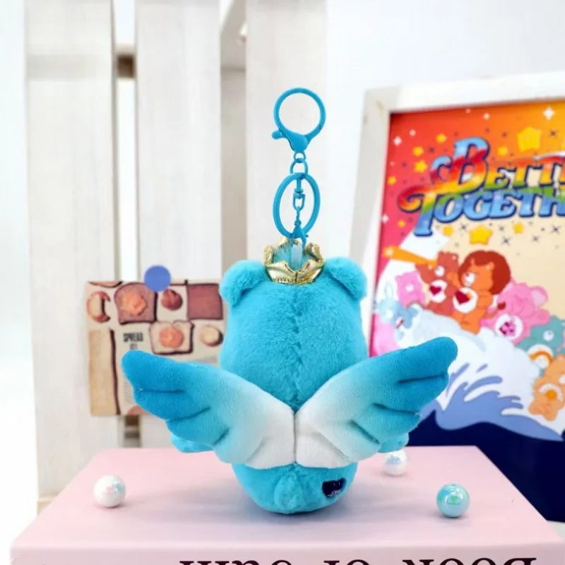 Oryginalny breloczek pluszowy Care Bears, Carebears American Angel Wings Little Bear, anime, hobby, pluszowe zabawki do zawieszenia na klucze, dekoracja do torby, lalki