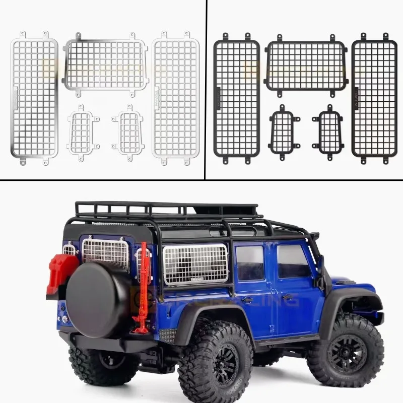 Metal three-dimensional side window net rear net car shell metal protection for 1/18 RC Crawler Car Traxxas TRX4M Defender Parts