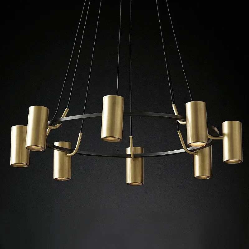 

SANDYHA Modern Copper Ring Spotlight Chandelier Led Lamp for Home Living Dining Room Lustre Salon Design Lampy Sufitowe