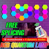 DIY Creative Quantum Lamp RGB Wall Lamp LED Hexagonal Touch Sensor Colorful Atmosphere Night Light Modular Panel Light USB Decor