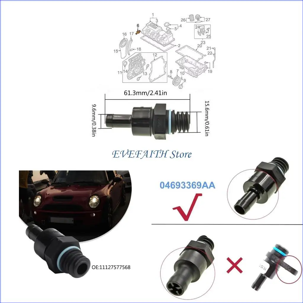 Válvulas para PCV caja manivela 124b 11127577568 11127513082 11127829990 para R52
