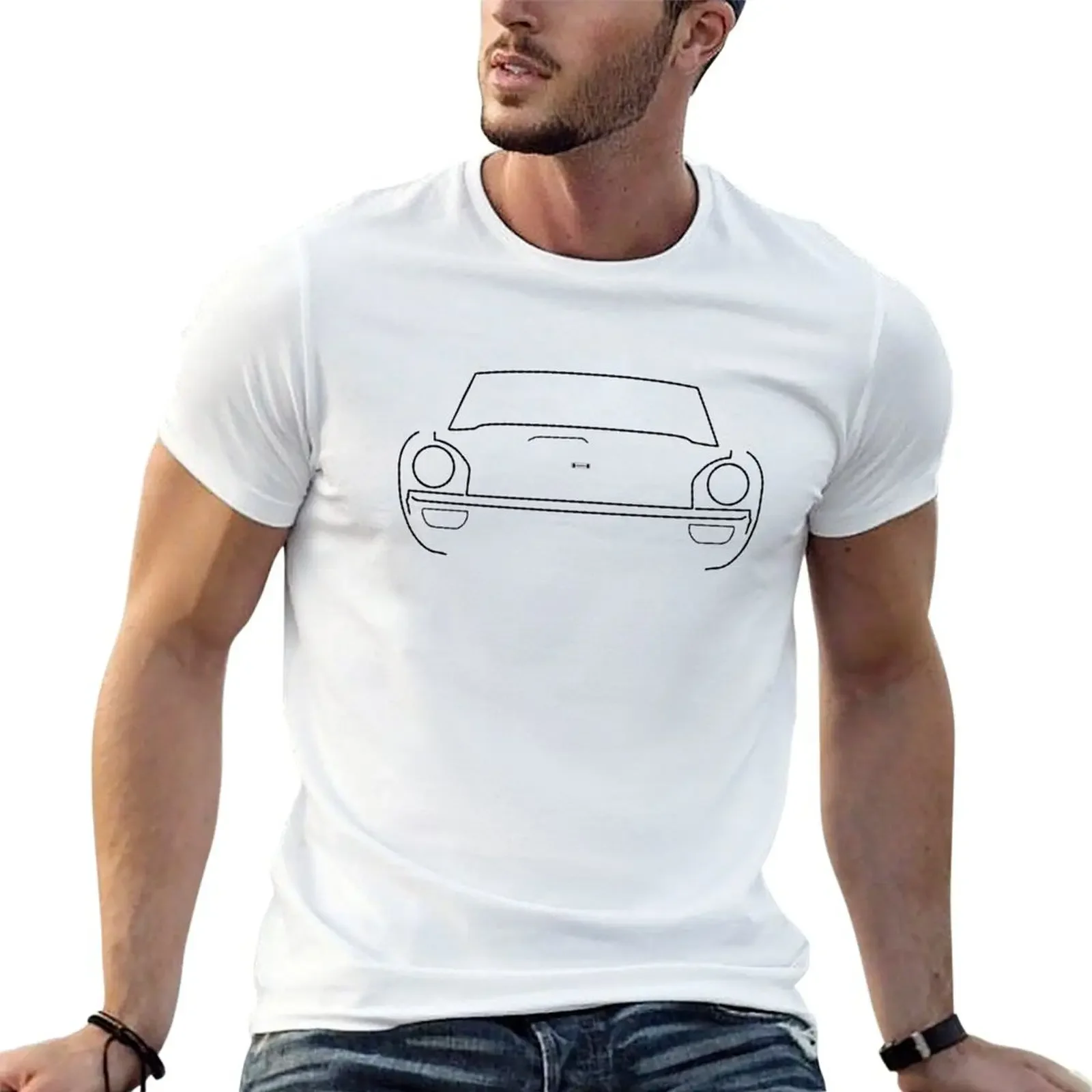 

Jensen Healey 1970s classic sports car black outline graphic T-Shirt vintage graphic tee tops mens t shirts casual stylish