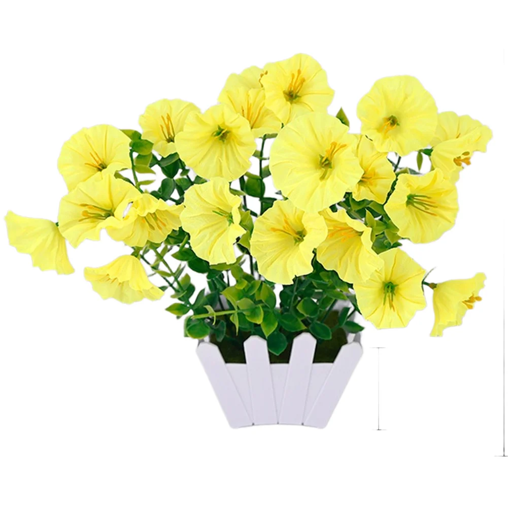 Silk and Plastic Morning Glory Flowers Set for For mini Fence Compatibility Home Interior Decor for Living Space Display
