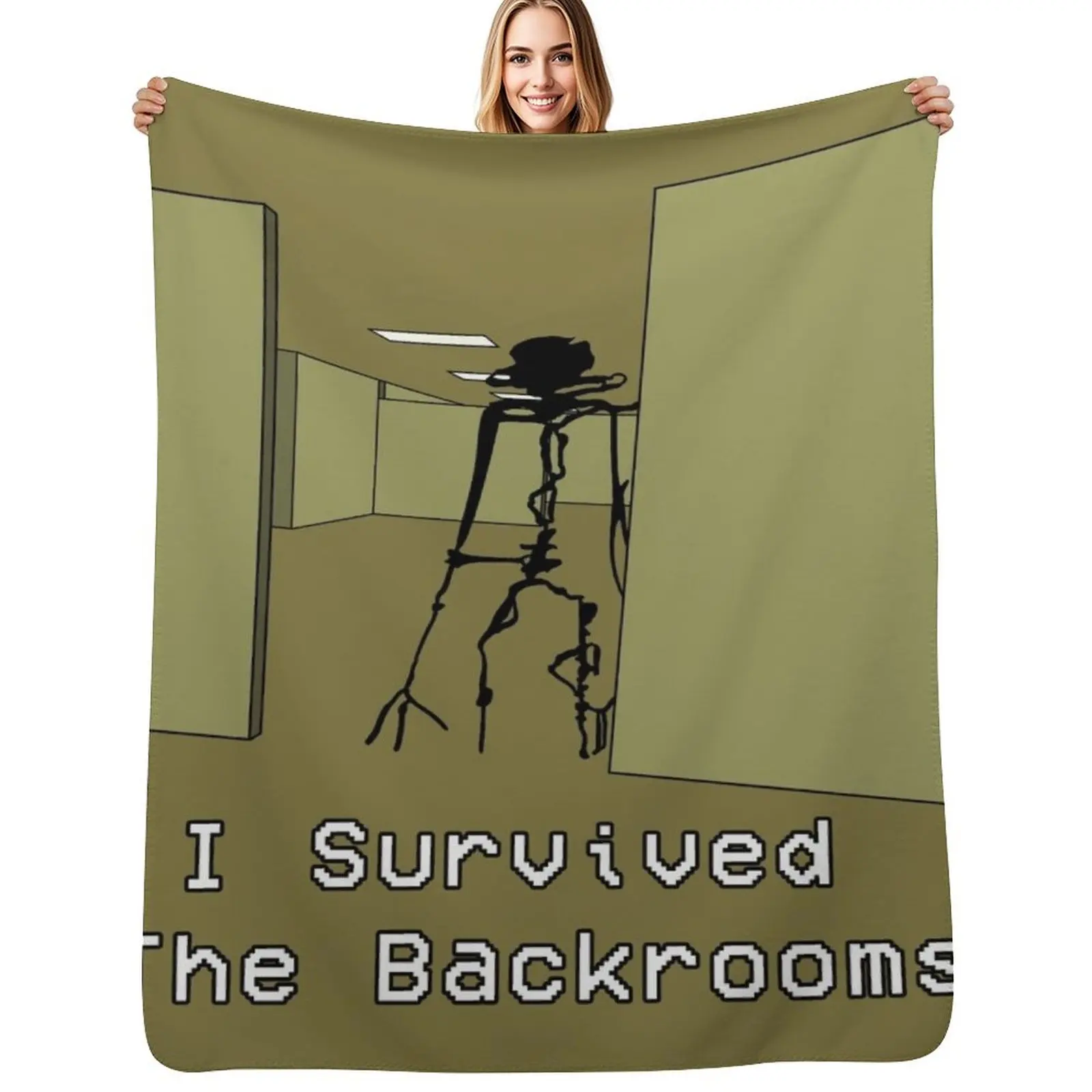 I Survived The Backrooms Throw Blanket Plaid Thins Luxury Luxury Throw Kid'S Thin Blankets