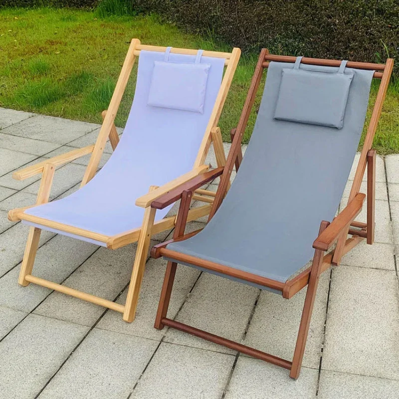 Handrail Wood Beach Chairs Recliner Balcony Home Folding Beach Chairs Portable Fishing Silla Plegable Outdoor Furniture