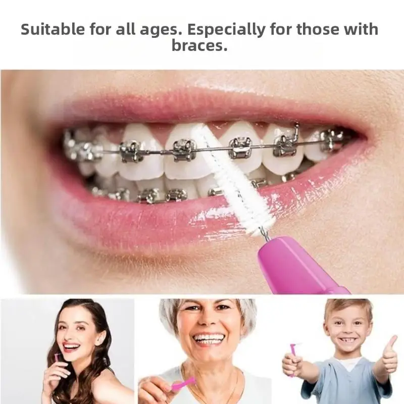 Set mit 10 Interdentalbürsten für Zahnspangen, L-förmige Interdentalbürsten für die Mundhygiene – Detail 7