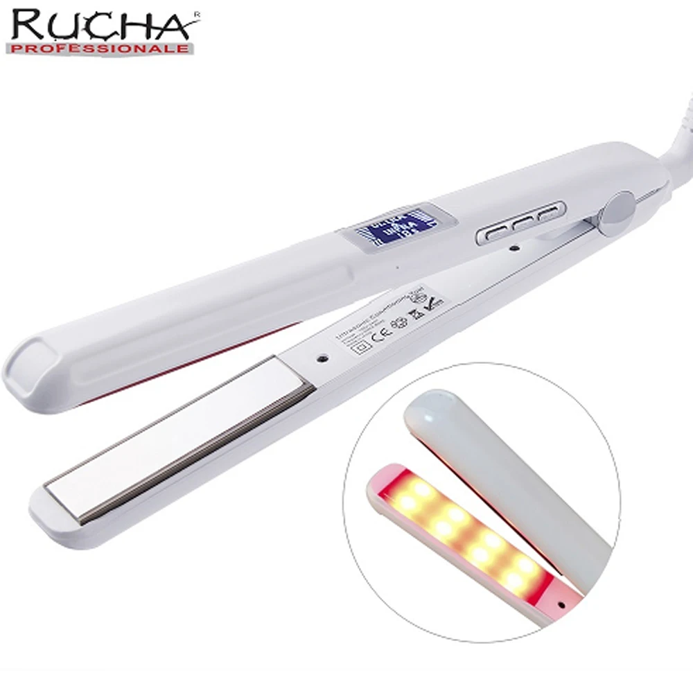 Infrared Ultrasonic Hair Care Iron Keratin Argan Oil Recover Hair Damaged Smoothly Hair Treatment Iron Tools LCD Display Screen