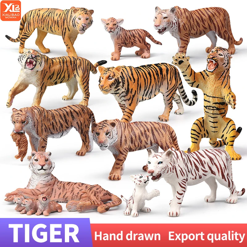 ชุดจำลองสัตว์ป่าโลกธรรมชาติ - โมเดลเสือสำหรับการศึกษา ของเล่นสะสมสำหรับเด็ก