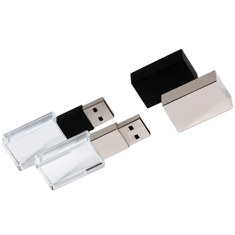 Imagem -06 - Golden Crystal Usb Flash Drive Memory Stick Pen Drive de Gravação a Laser u Disk Presentes de Casamento Logotipo Livre 3d 128gb 64gb 10 Pcs por Lote