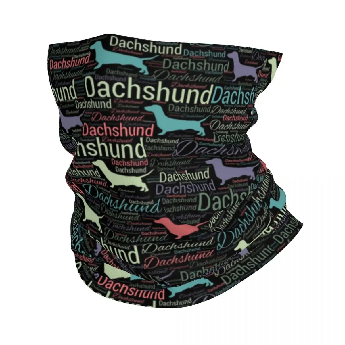 Custom Dachshund Bandana Neck Gaiter Windproof Face Scarf Cover Men Women Wiener Badger Sausage Dog Headband Tube Balaclava