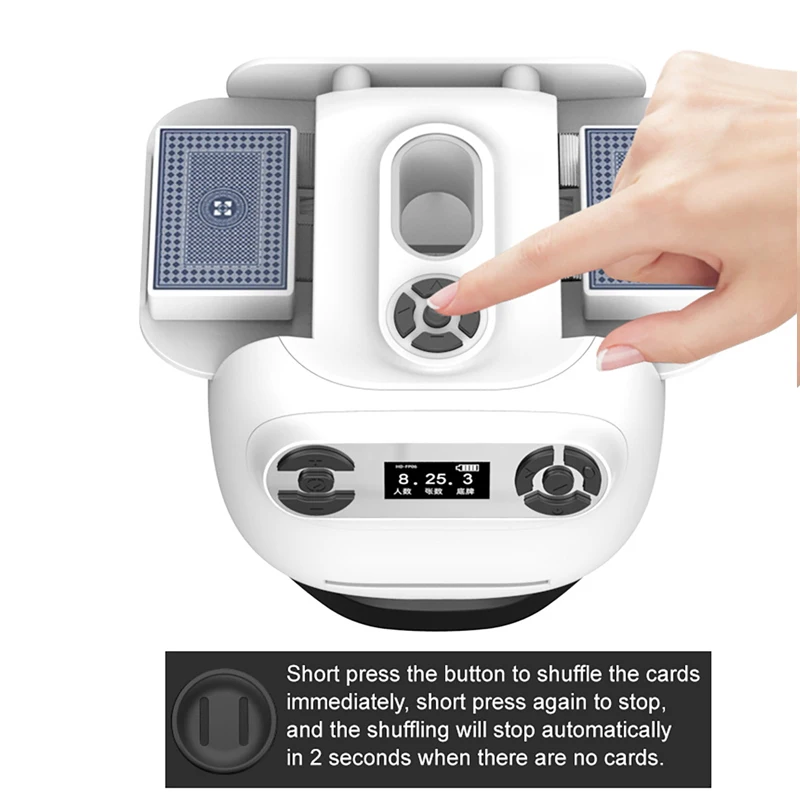 360° Rotating Automatic Card Shuffler and Dealer Machine 2 In 1 Playing Cards Shuffling Dealing Tool Home Party Poker Device