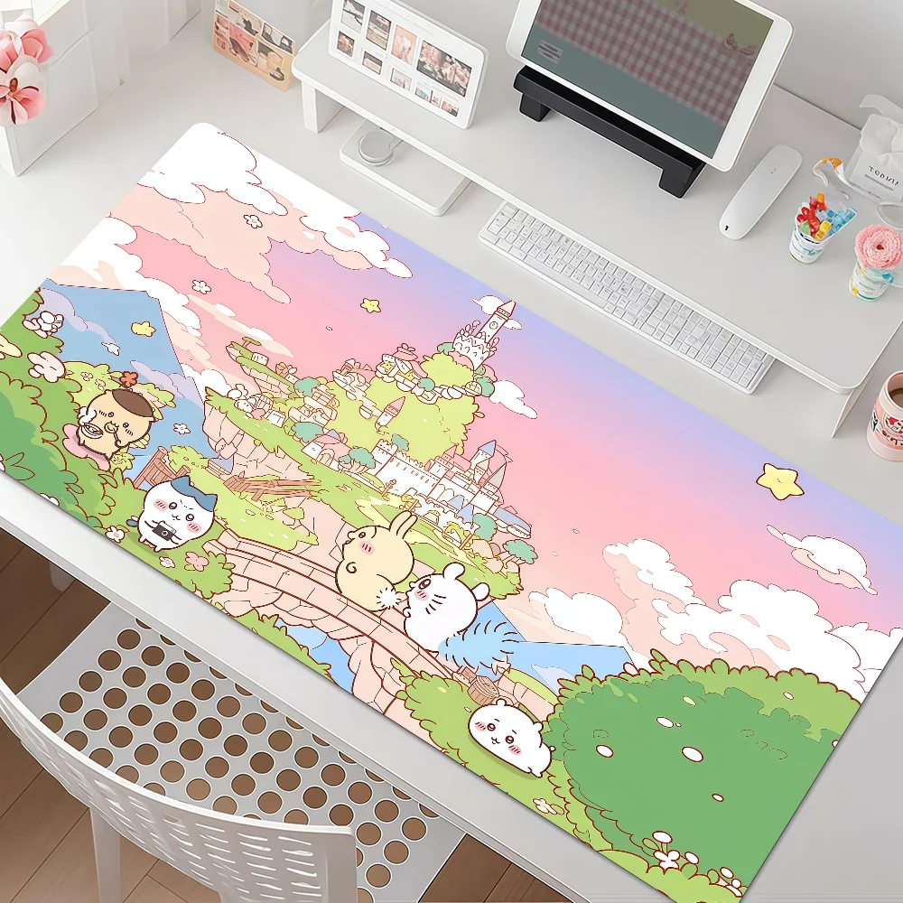 Anime Carton C-Chiikawa-S Mouse Pad Anti Slip Rubber Edge Locked Thickened Laptop Gaming Desk Mat