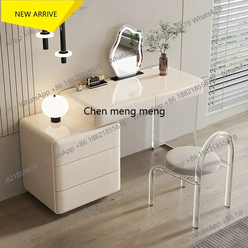 G153 Dressing Table Vanity Desk with 5 Drawers Makeup Vanity Table with Storage Side 3-Drawer Chest (Without Mirror)for Women,
