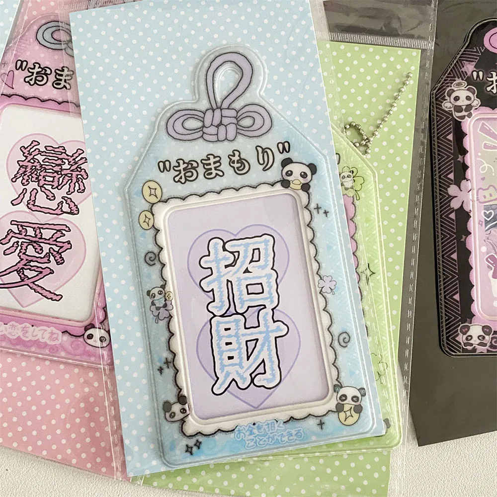 3inch Sweet Card Holders Japanese Style Amulet Idol Photcards Protective Sleeves Cute Bow Cards Cover Student Bag Pendant INS