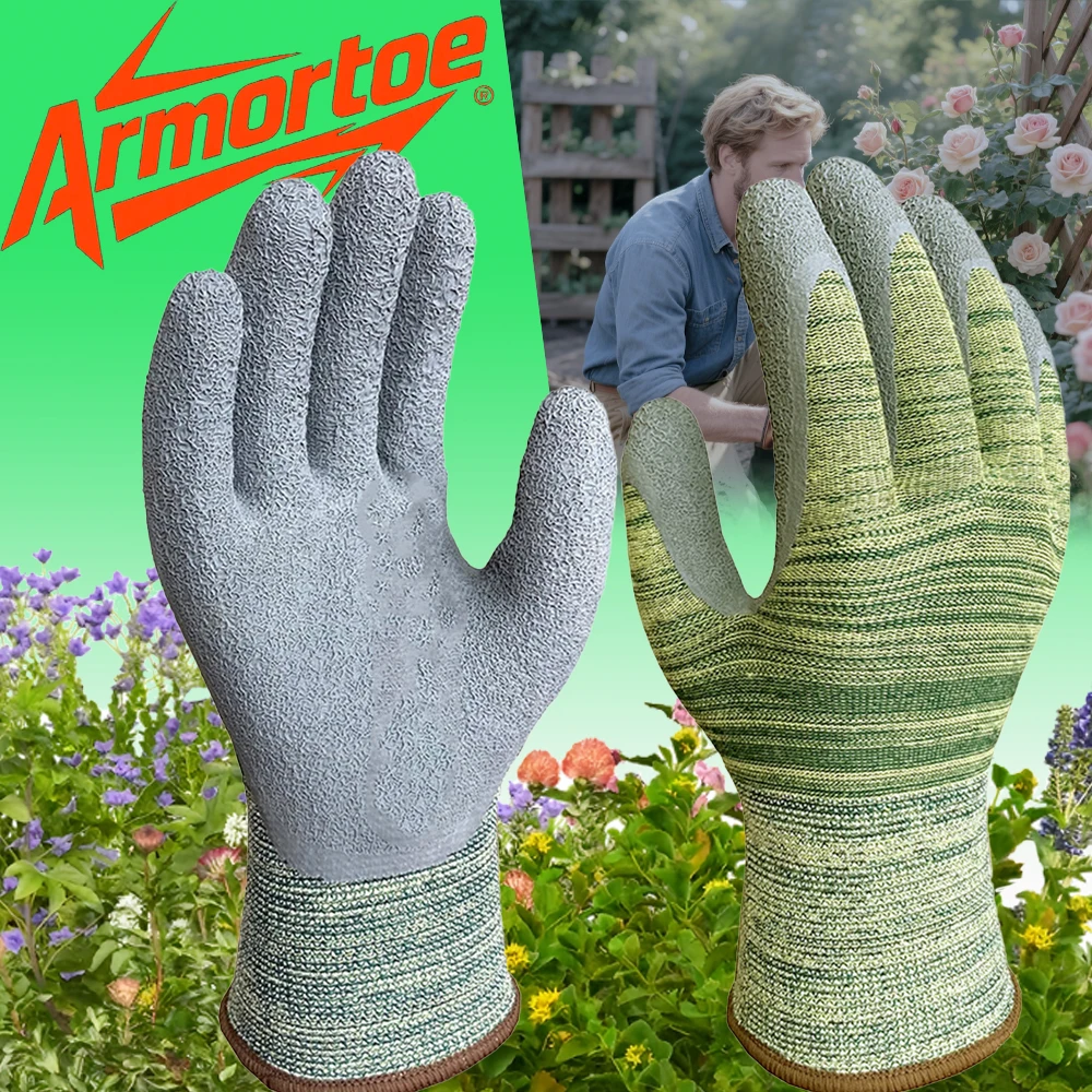 ArmorToe 200°C Heat Resistant Gloves Cut Proof Latex Aramid Thermal Protection for Kitchen Baking Industrial Handling #Armor8038