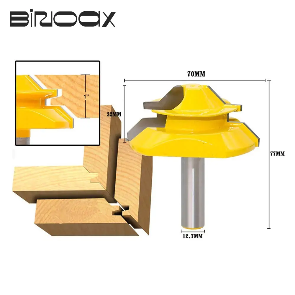 Binoax 45 Degree Large Lock Miter Router Bits 1/2\