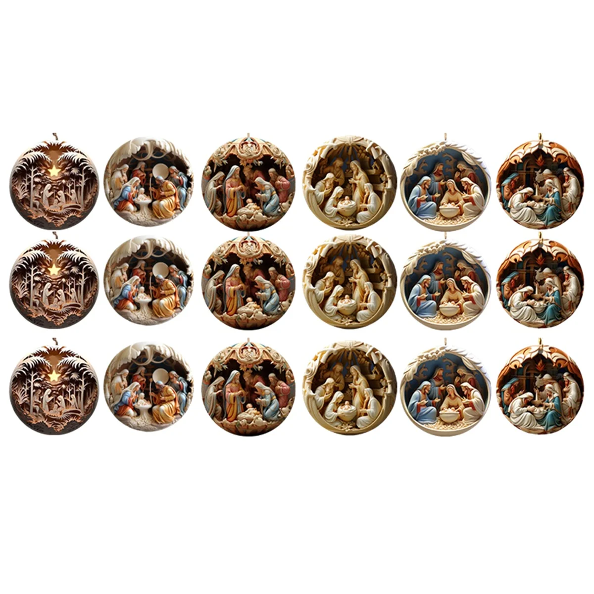 Christmas Decorations Nativity Scene Decorations, Nativity Scene Hangings, Flat 3D Effect Christmas Hangings