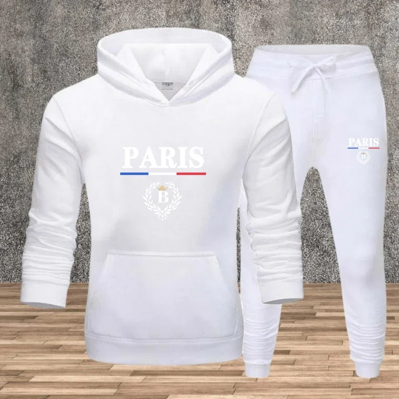 

Autumn and winter casual sportswear pullover, multi-zipper arm pocket sweatshirt set, fashionable loose outer pants set