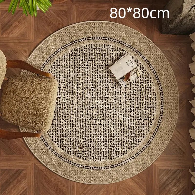 Round Faux Fur Non-Slip Soft Rug Modern Cozy Floor Mat for Bedroom Bedside Living Room Coffee Table Sofa Decor