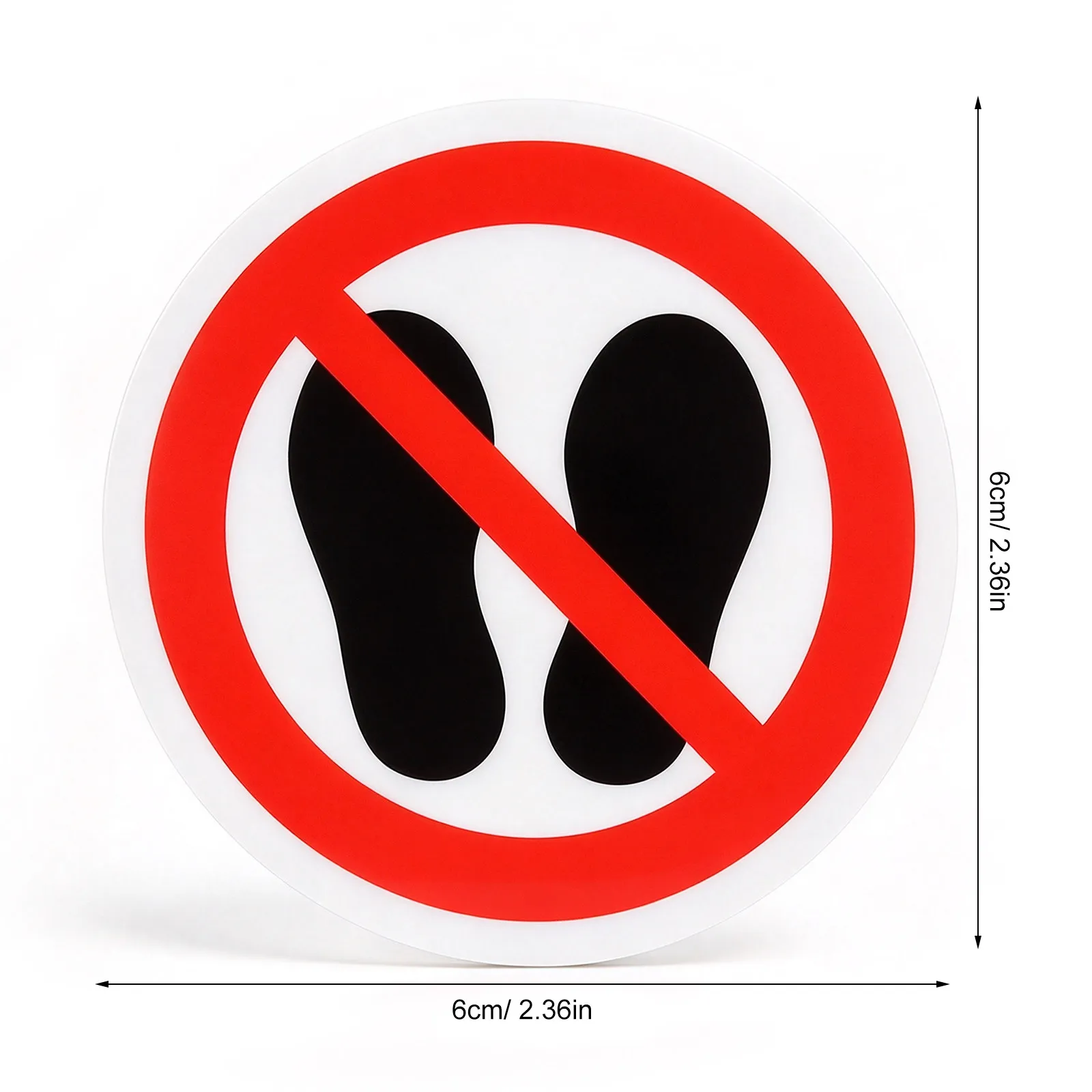 3Pcs No Stepping on Round Warning Sticker Set Self Adhesive Safety Sign Decals for Industrial Equipment Rooms Pools Boats