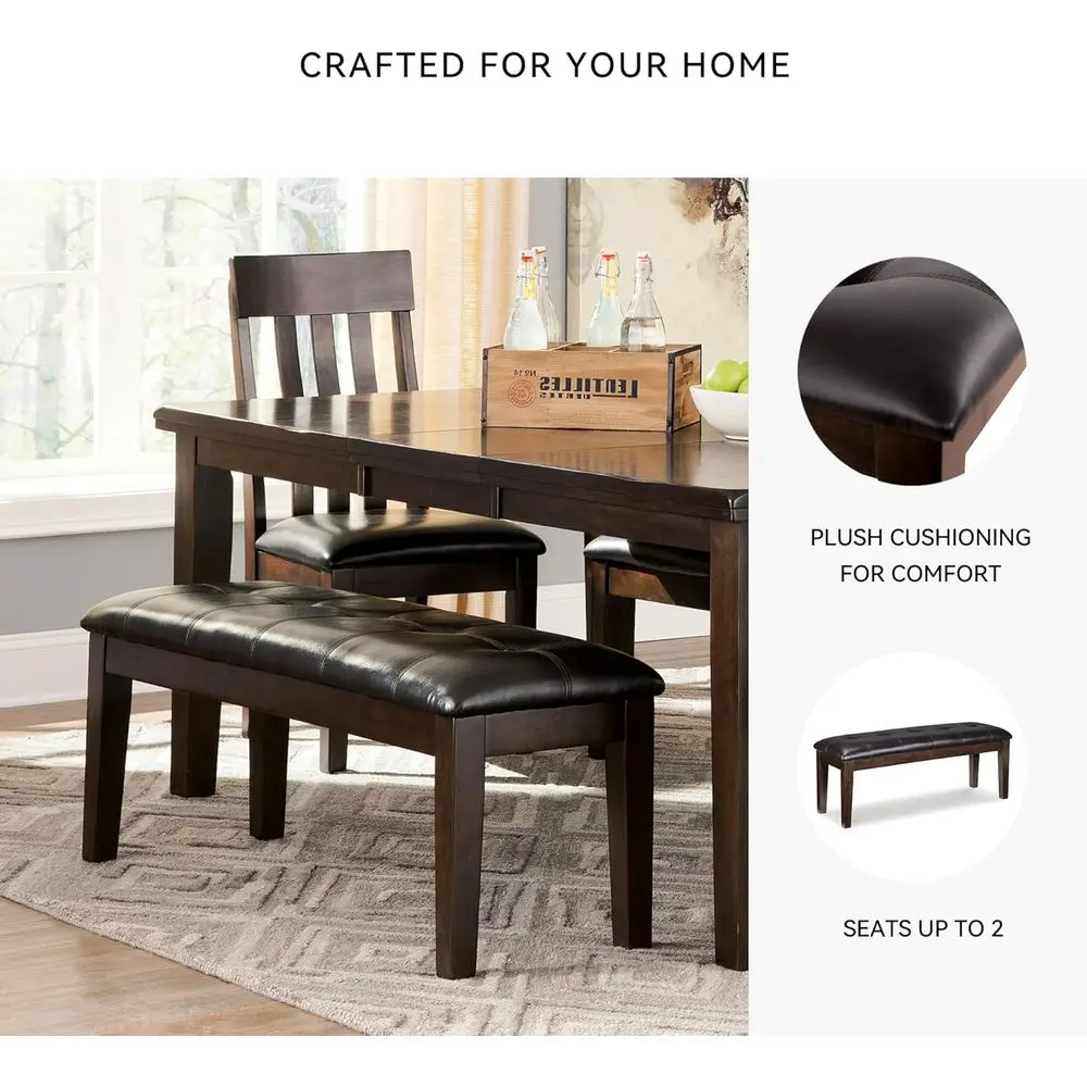 مقعد طعام منجد باللون البني الداكن الكلاسيكي من Ashley Haddigan