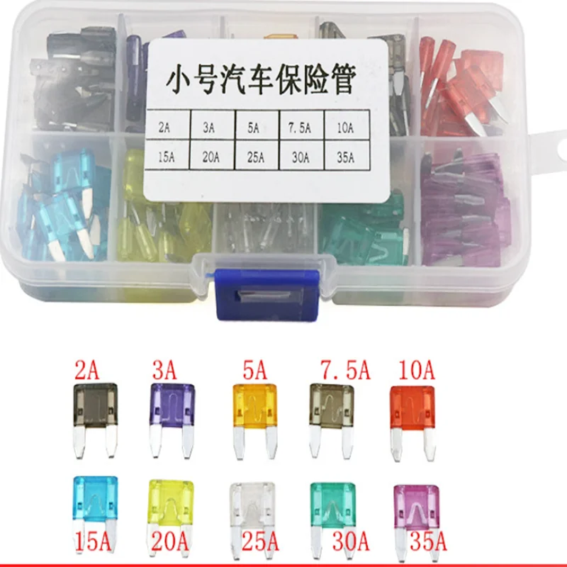 90PCS-130PCS 12V Fuse Inserts Small & Medium, Mini 5A 7.5A, 10A, 15A, 20A, 30A, 35A, 40A