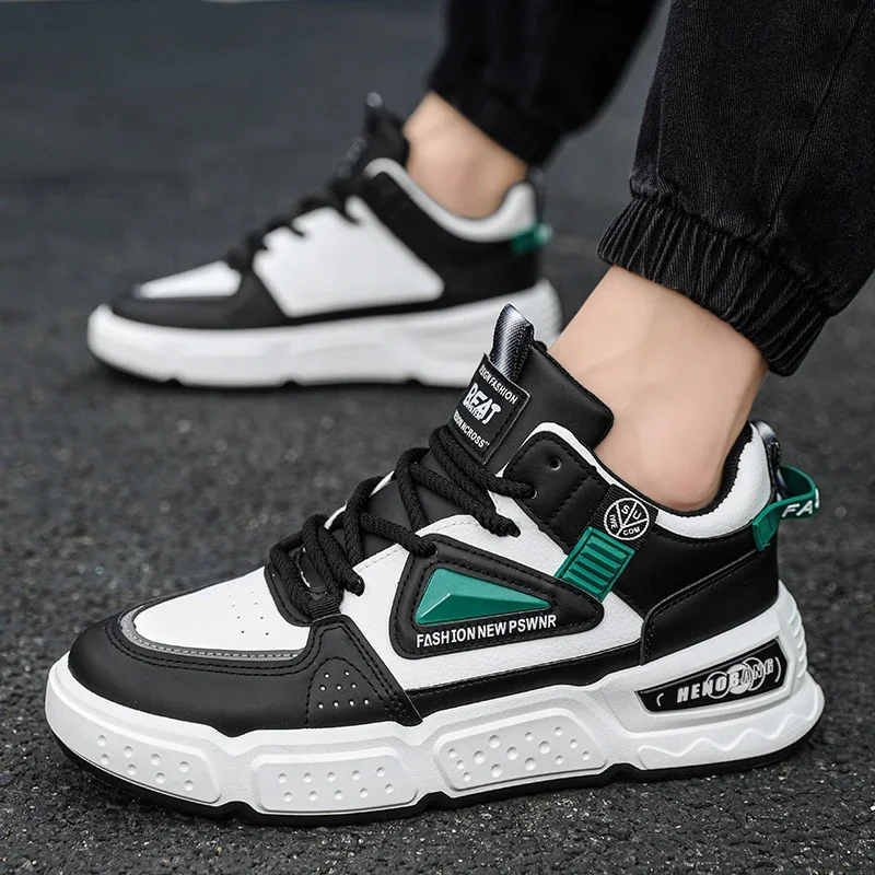 

High top men's shoes 2025 new summer thick soled casual board shoes trend versatile anti slip men's basketball sports shoes