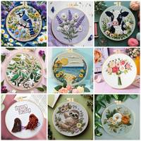 Bird Cow Animal Flower Landscape Cross Stitch Embroidery DIY Embroidery Kit For Adults Home Bedroom Wall Artwork