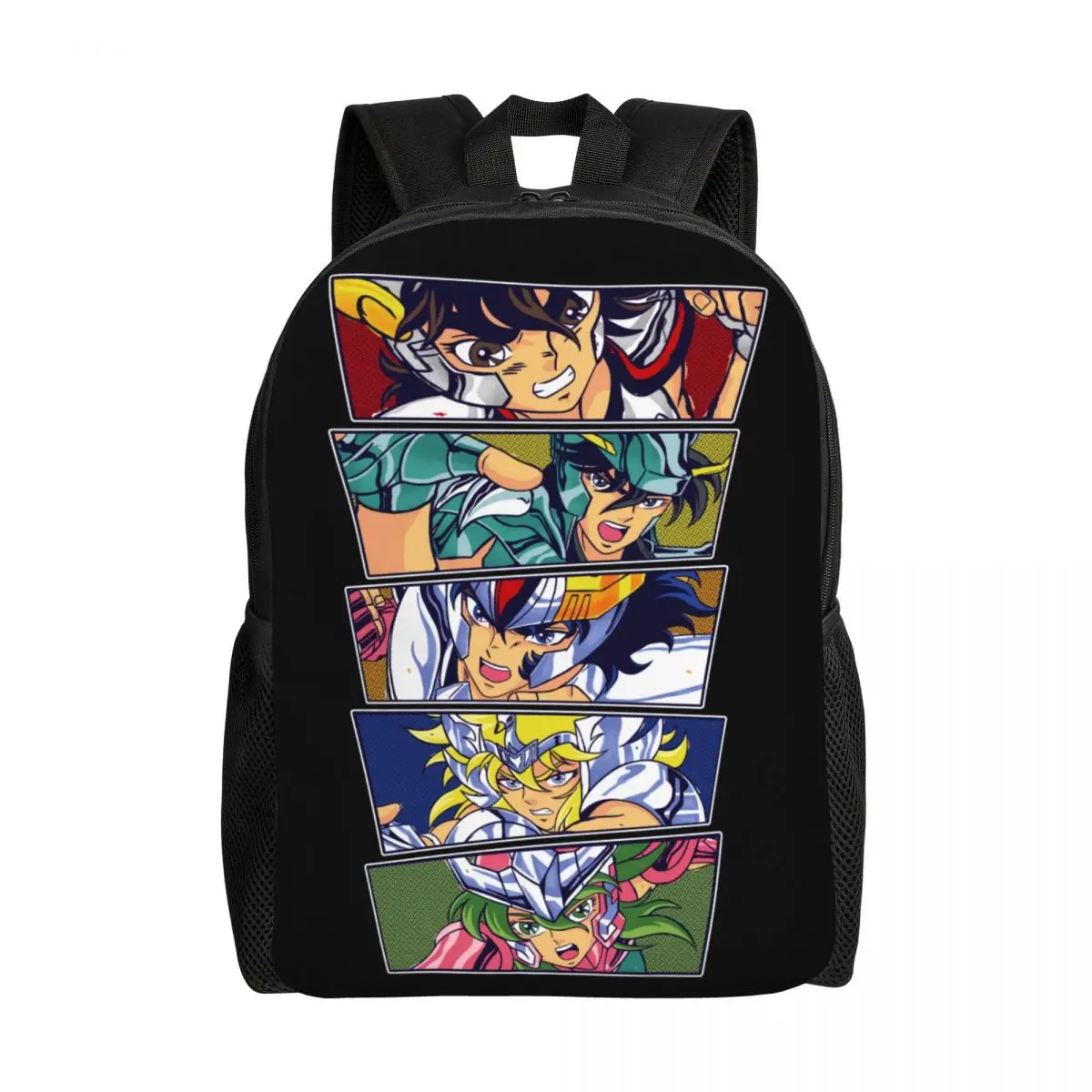 Customized Saint Seiya Backpack School College Student Bookbag Fits 15 Inch Laptop Knights Of The Zodiac Cartoon Manga Bags