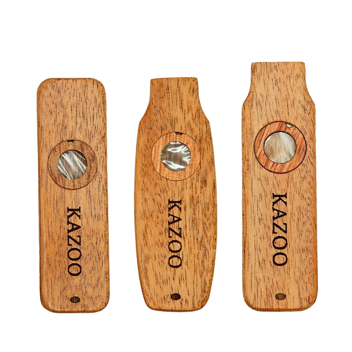 Miwayer Juego Kazoo de Madera: Acompañamiento de Guitarra/Ukelele Portátil/con Cordón y Caja de Regalo para Niños y Principiantes Armónica de Madera ﻿