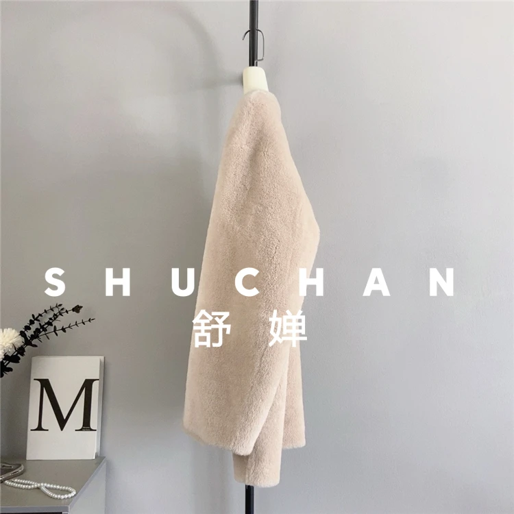 معطف صوف 100% للسيدات جديد شتاء دافئ جديد كسول من الصوف الخالص متوسط وطويل معطف دافئ Abrigos Mujer Invierno 2025