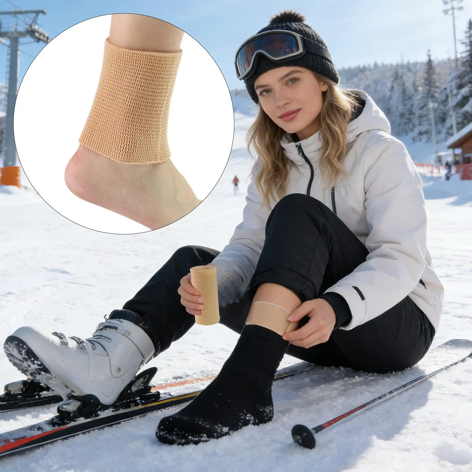 

Ankle Sleeve 2 Pieces Gel Ice Skate Protector Ankle Support Brace for Ice Skating Hockey Soccer Basketball Volleyball Football