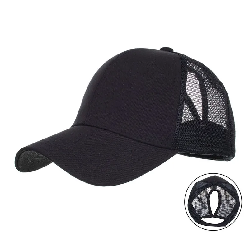Zhongmei Spring/Summer New Product Light Version7Colorful ponytail hole mesh cap baseball cap sunshade outdoor sun hat