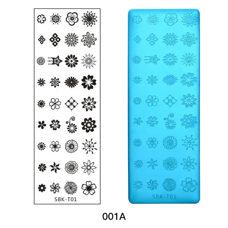 Aço inoxidável Nail Stamping Placas, Stencils Transferência polonês, Flor Template Geometria, Nail Art Decoração