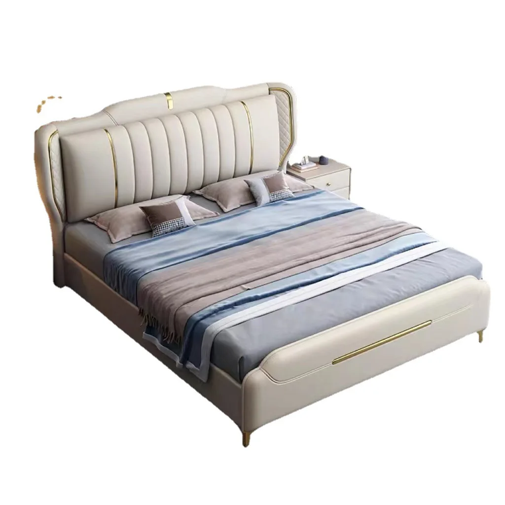 

Customizable light luxury imitation leather leave-in technology cloth bed