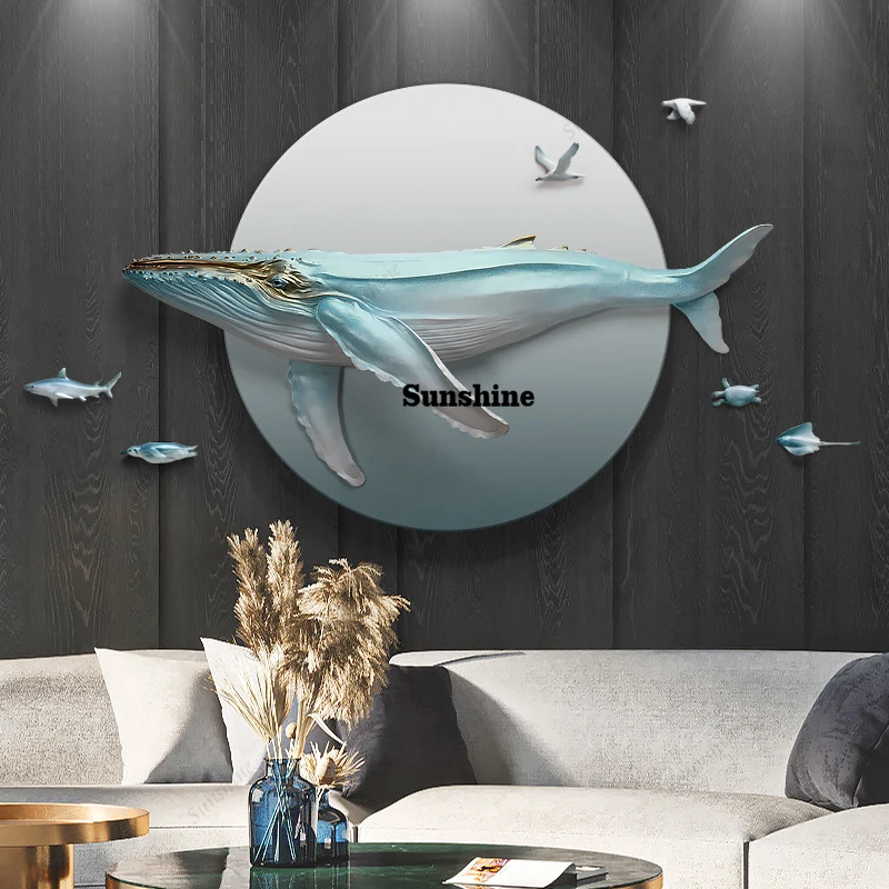 

Nordic Style Wall Decoration Whale Sculpture Living Room,Bedroom,Children's Room,Wall Ornaments,Statue Resin Crafts Home Decor