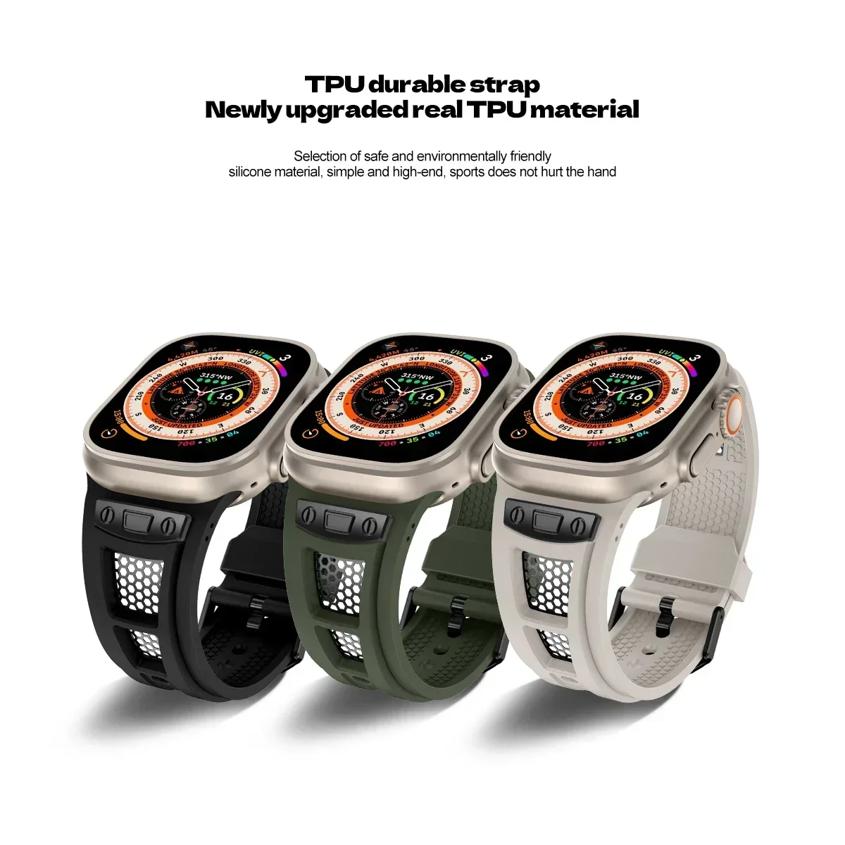 Silicone Strap For Apple Watch Ultra 2 Band 49mm 45mm 44mm 42mm titanium Wrist racelet correa iWatch Series 9 8 7 6 5 4 7 8 SE