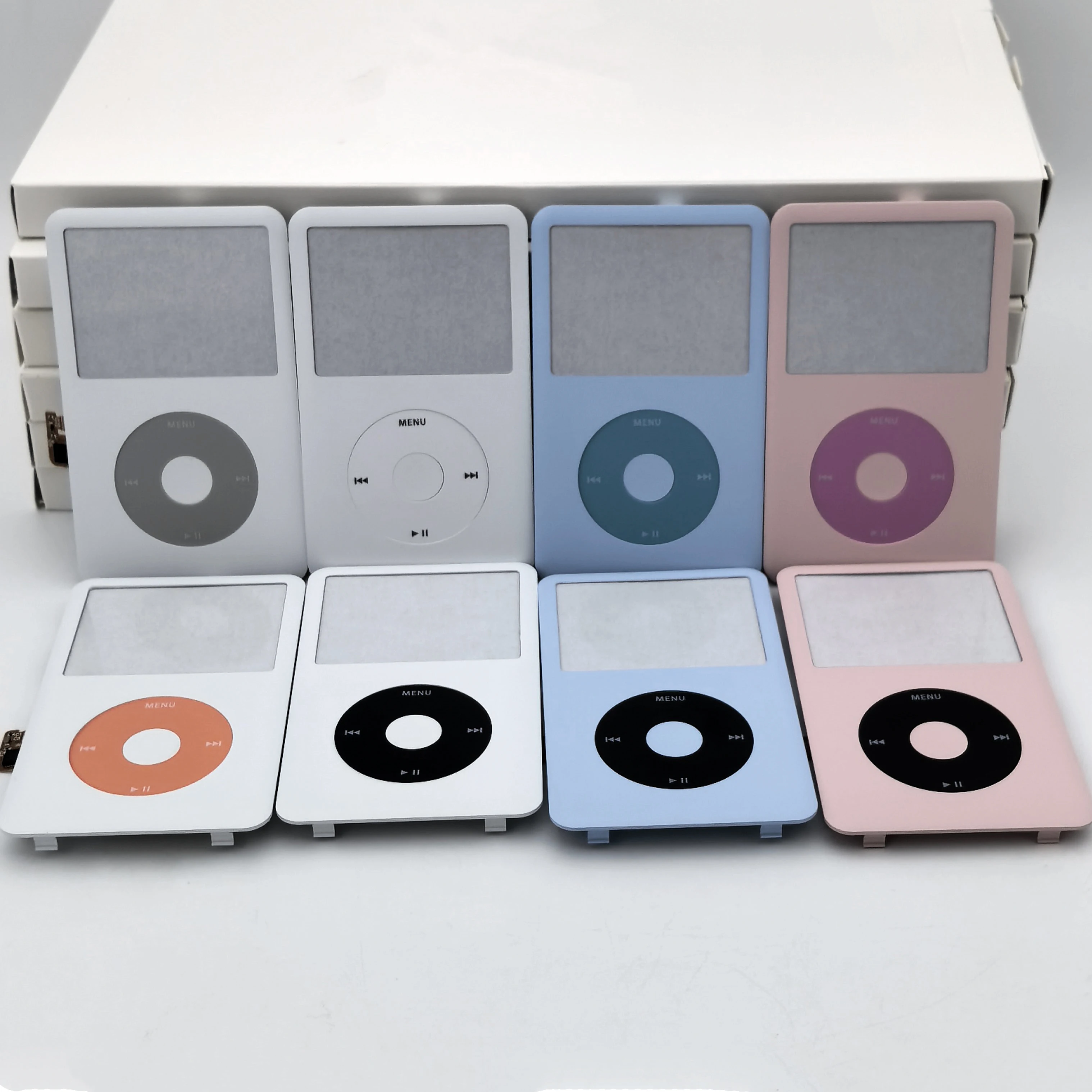 Neues mattes Frontblenden- und Clickwheel-Knopf-Set für iPod Classic 6. und 7. Generation 80GB 120GB 160GB Gehäuse A1238 dünn/dick – Detail 2