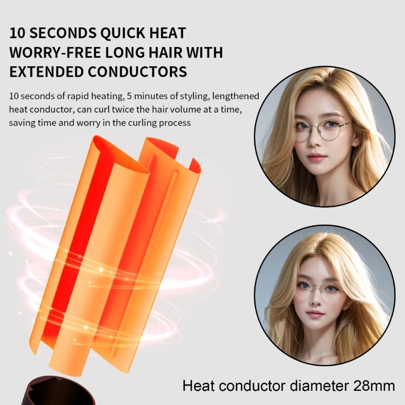 Máy Uốn Tóc Tự Động Chuyên Nghiệp Xoay Dụng Cụ Làm Xoăn Những lọn tóc hoàn hảo với 5 Điều Khiển Nhiệt Độ Tạo Kiểu Cruler 918D