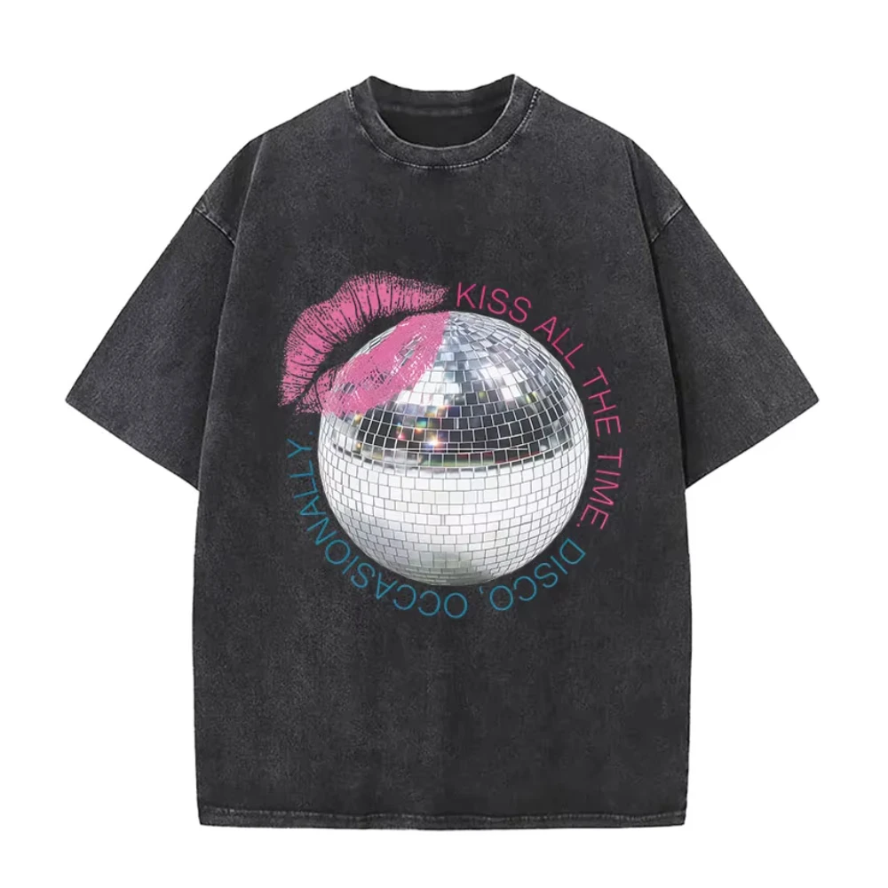 Harry Styles "Together" Tour 2026 Vintage Gewassen T-shirt Mannen Vrouwen Popmuziek Mode Oversized Katoenen Grafische T-shirts Streetwear
