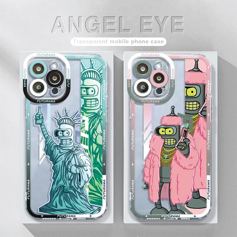 Phone Case for Apple iPhone X XS 15 Plus 8 7 6s 13 Pro Max 12 Mini XR SE 14 Pro 11 Cover Cartoon Amine Cute F-Futuramas