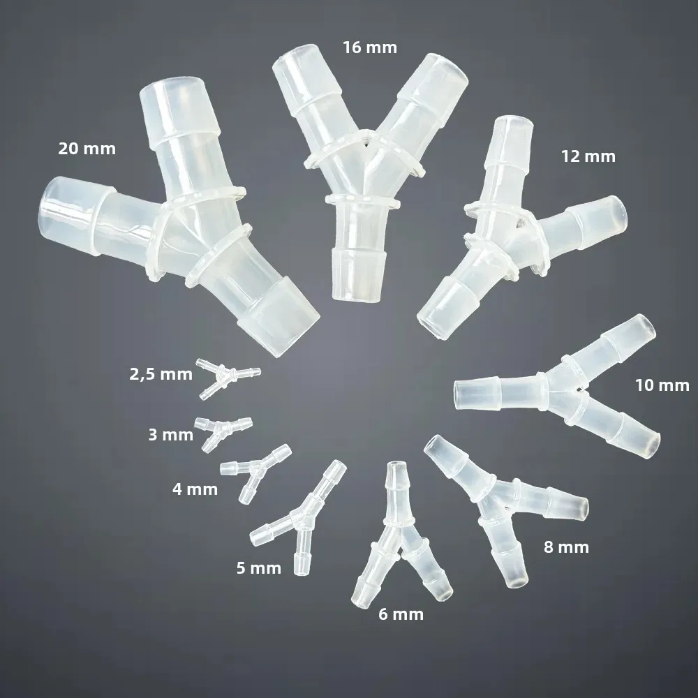 Connecteur en T pour tuyau, raccord en forme de Y, séparateur de débit d'air et d'eau, Joint de tube en plastique pour l'irrigation goutte à goutte, aquariums de jardin, 5 pièces