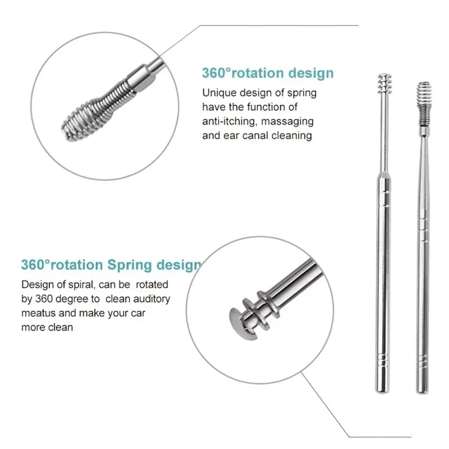 Invitez un ensemble d'outils de retrait de cérumen en acier inoxydable, nettoyant de cure-oreille, efficace et hygiénique, comprenant 1 jeu de dissolvants d'avertissement