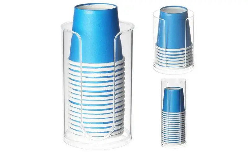 Cup Dispenser Disposable Mouthwash Paper Cups Plastic Cup Holder Cup Dispenser Storage Rack Cups Container For Hotel Kitchen