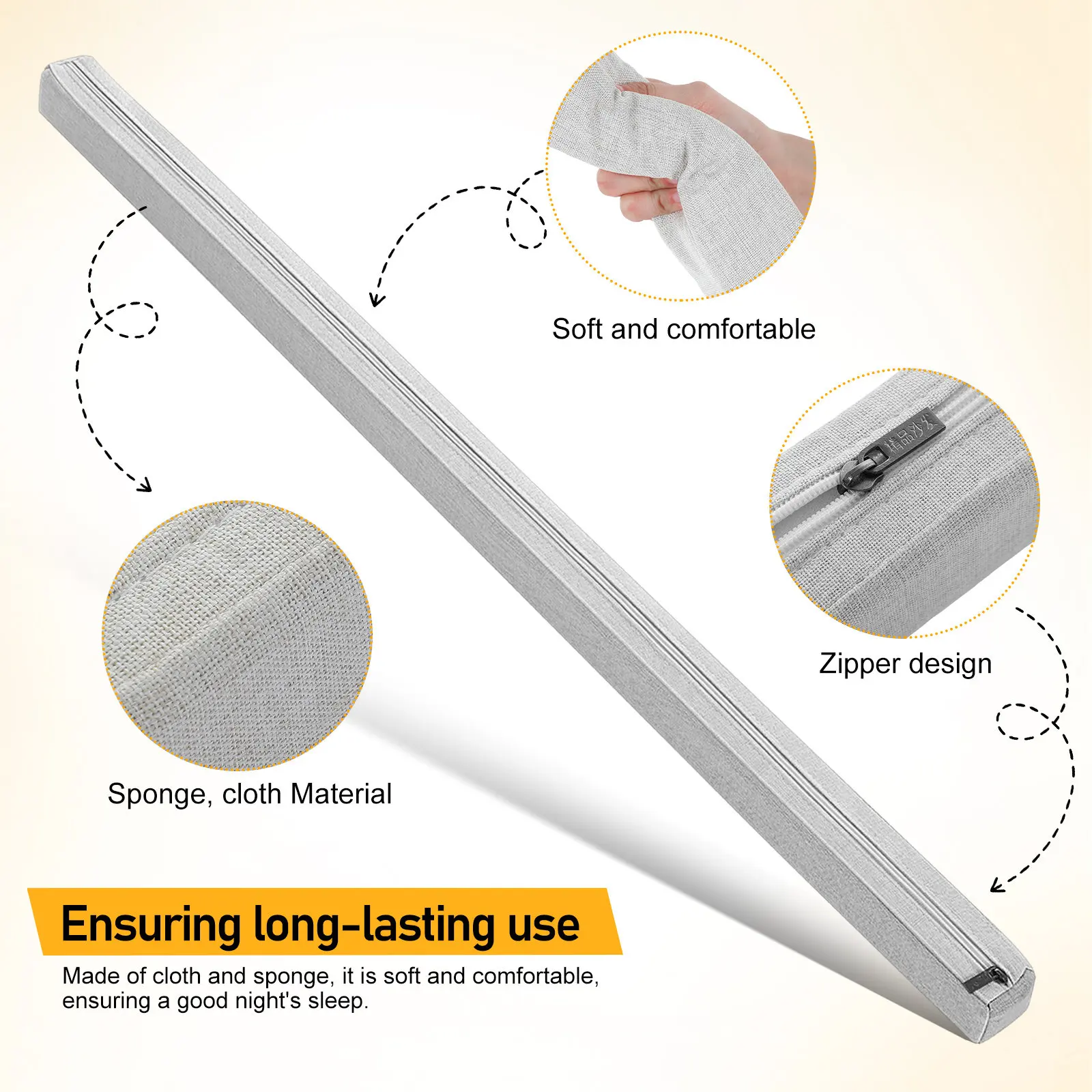 High Density Mattress Gap Filler Bed Headboard Pillow Soft Thick Mattress Crack Filler Bed Bridge Extender Bedroom Supply